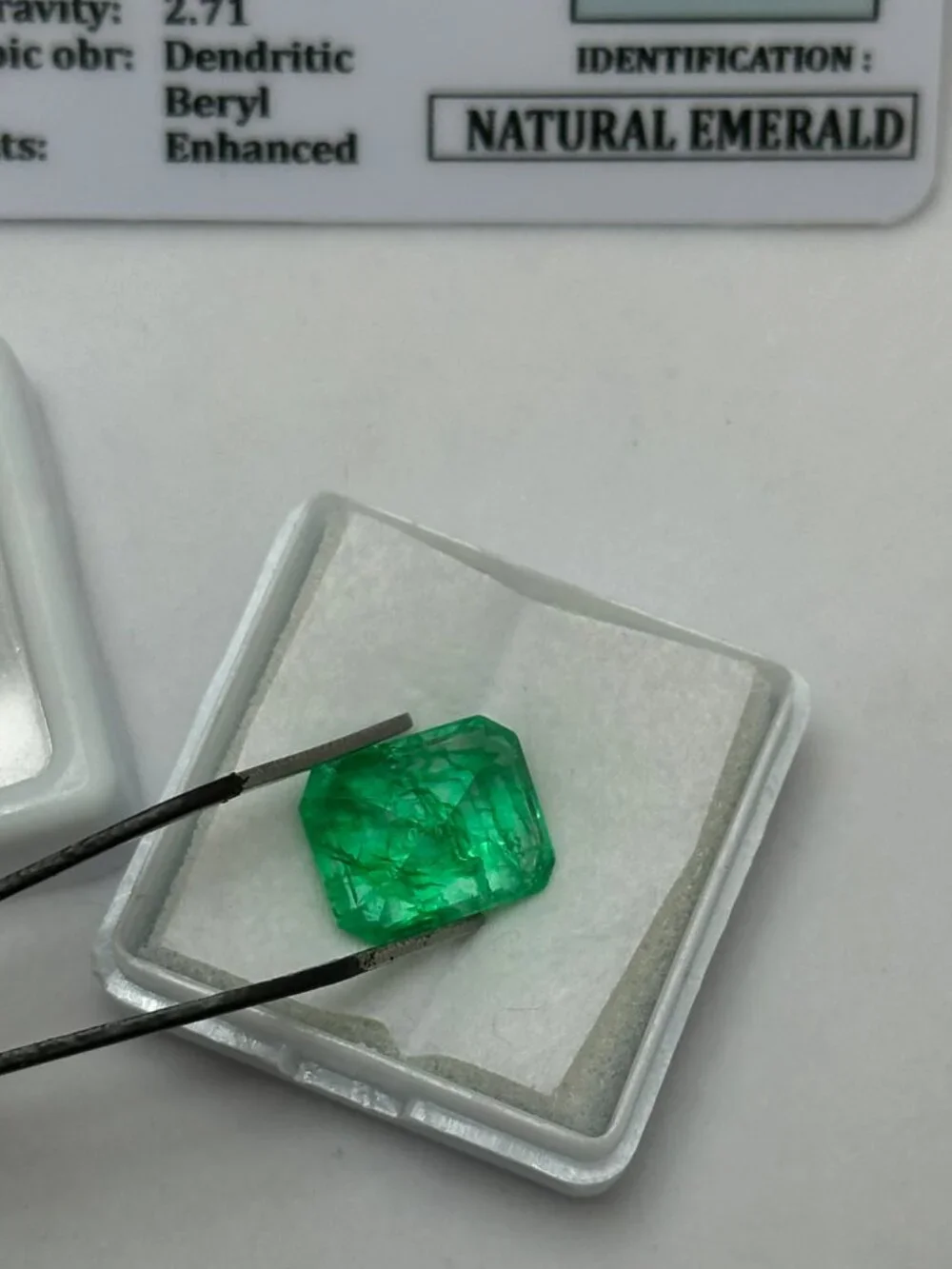 Certified Emerald Cut Emerald *enhanced*